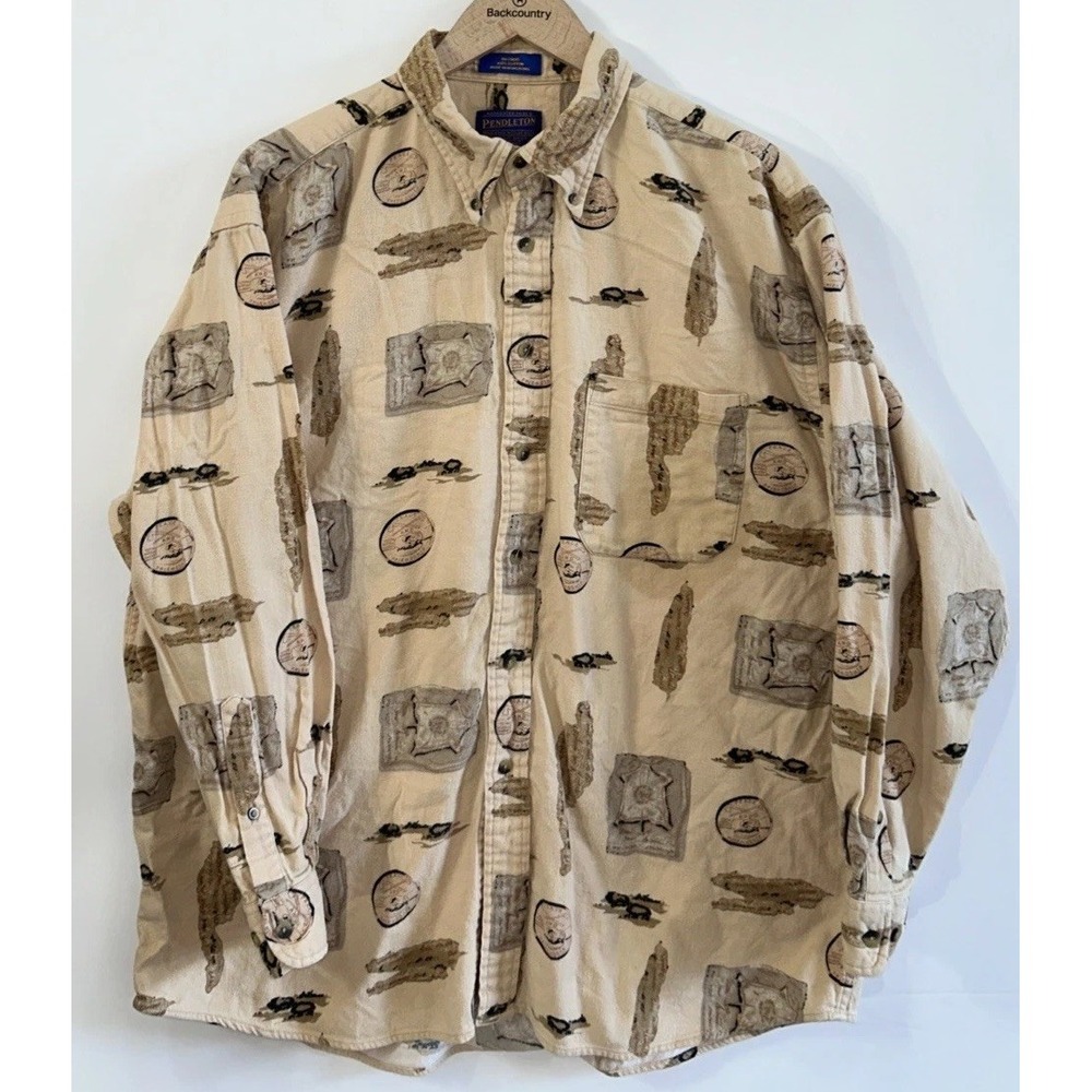 Mens Vintage Pendleton Peace & Friendship Flannel Shirt Sz XL Hong Kong